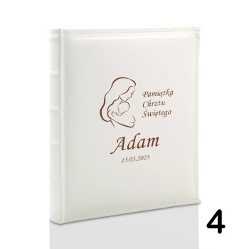 Album na chrzest, wklejany, 60 kremowych stron, personalizowany, 12 wzorów